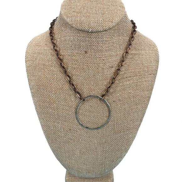 Amy Wells Handcrafted Sterling Silver Ring On Necklace Bronze Chain - Picture 1 of 7